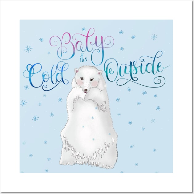 Ice bear in winter Wall Art by CalliLetters